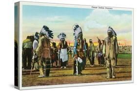 Osage Indian Dancers in Traditional Dress-Lantern Press-Stretched Canvas