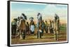 Osage Indian Dancers in Traditional Dress-Lantern Press-Framed Stretched Canvas