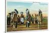 Osage Indian Dancers in Traditional Dress-Lantern Press-Stretched Canvas