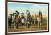 Osage Indian Dancers in Traditional Dress-Lantern Press-Framed Art Print