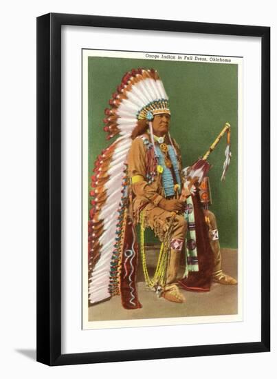 Osage Indian in Full Dress, Oklahoma-null-Framed Art Print