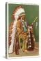 Osage Indian in Full Dress, Oklahoma-null-Stretched Canvas