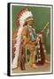 Osage Indian in Full Dress, Oklahoma-null-Framed Stretched Canvas