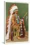 Osage Indian in Full Dress, Oklahoma-null-Stretched Canvas