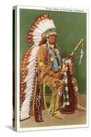 Osage Indian in Full Dress, Oklahoma-null-Stretched Canvas