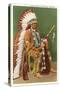 Osage Indian in Full Dress, Oklahoma-null-Stretched Canvas