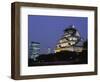 Osaka Castle and City Skyline, Night View, Osaka, Honshu, Japan-Steve Vidler-Framed Photographic Print