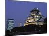Osaka Castle and City Skyline, Night View, Osaka, Honshu, Japan-Steve Vidler-Mounted Photographic Print