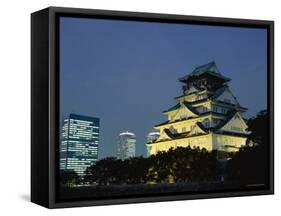 Osaka Castle and City Skyline, Osaka, Honshu, Japan-null-Framed Stretched Canvas