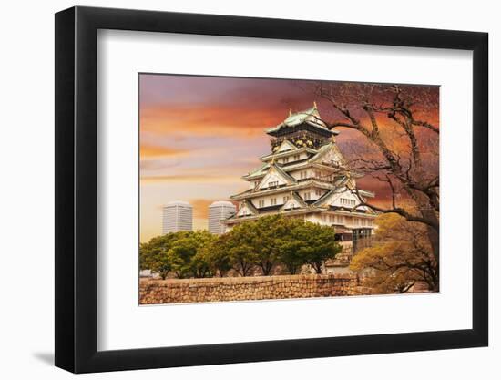 Osaka Castle, One of the Famous Castle in Japan, Asia.-elwynn-Framed Photographic Print