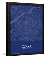 Osaka, Japan Blue Map-null-Framed Poster