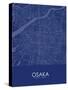 Osaka, Japan Blue Map-null-Stretched Canvas