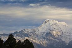 Anayet Peak at Night and Storm over Pic Du Midi D'Ossau, Pyrenees. Huesca Province, Aragon, Spain-Oscar Dominguez-Photographic Print