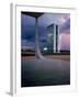 Oscar Niemeyer Designed Twin Towers For Congress in Brasilia with Lightning Bolt-Dmitri Kessel-Framed Photographic Print