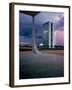 Oscar Niemeyer Designed Twin Towers For Congress in Brasilia with Lightning Bolt-Dmitri Kessel-Framed Photographic Print