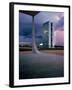 Oscar Niemeyer Designed Twin Towers For Congress in Brasilia with Lightning Bolt-Dmitri Kessel-Framed Photographic Print