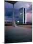 Oscar Niemeyer Designed Twin Towers For Congress in Brasilia with Lightning Bolt-Dmitri Kessel-Mounted Photographic Print