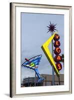 Oscar's Neon Martini Glass and Vegas Neon Signs-Michael DeFreitas-Framed Photographic Print