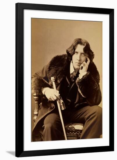 Oscar Wiide, Irish Writer, Wit and Playwright, 1882-Napoleon Sarony-Framed Photographic Print