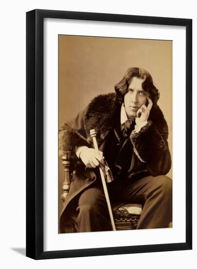 Oscar Wiide, Irish Writer, Wit and Playwright, 1882-Napoleon Sarony-Framed Photographic Print