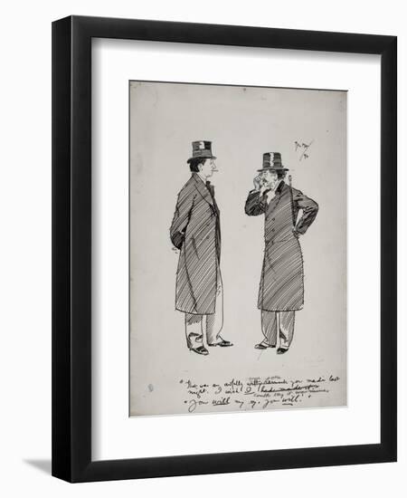 Oscar Wilde and Whistler, 1894-Phil May-Framed Premium Giclee Print