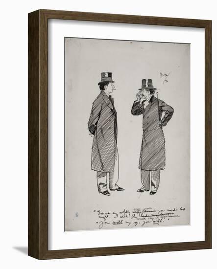 Oscar Wilde and Whistler, 1894-Phil May-Framed Giclee Print