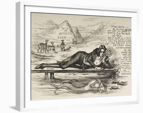 Oscar Wilde As Narcissus (With an Inscription)-James Kelly-Framed Giclee Print