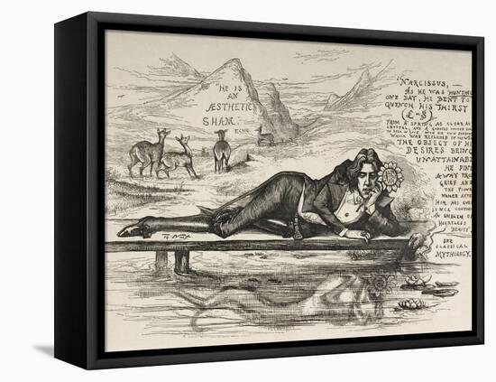 Oscar Wilde As Narcissus (With an Inscription)-James Kelly-Framed Stretched Canvas