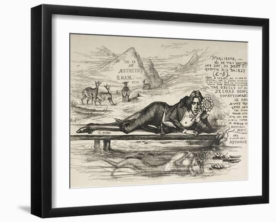 Oscar Wilde As Narcissus (With an Inscription)-James Kelly-Framed Premium Giclee Print