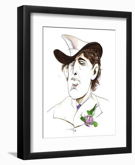 Oscar Wilde - caricature of Irish writer-Neale Osborne-Framed Giclee Print