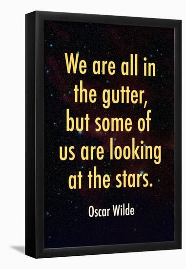 Oscar Wilde Looking at the Stars Quote Print Poster-null-Framed Poster