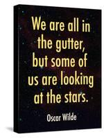 Oscar Wilde Looking at the Stars Quote Print Poster-null-Stretched Canvas