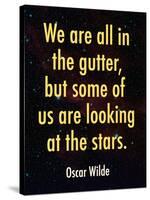 Oscar Wilde Looking at the Stars Quote Print Poster-null-Stretched Canvas