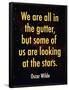 Oscar Wilde Looking at the Stars Quote Print Poster-null-Framed Poster