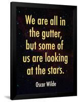 Oscar Wilde Looking at the Stars Quote Print Poster-null-Framed Poster