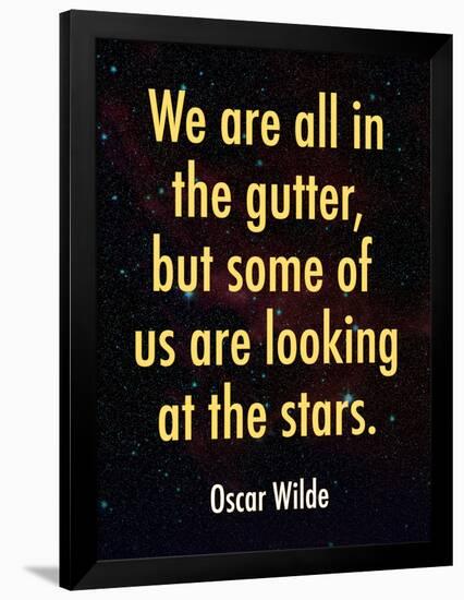 Oscar Wilde Looking at the Stars Quote Print Poster-null-Framed Poster