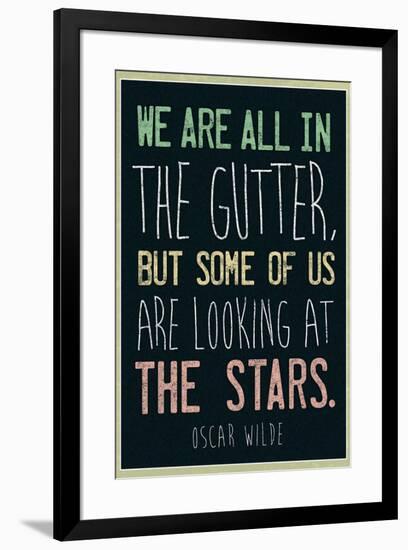 Oscar Wilde Looking At the Stars Quote-null-Framed Art Print