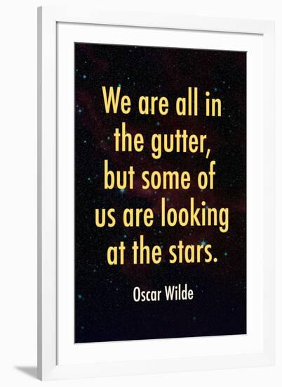 Oscar Wilde Looking at the Stars Quote-null-Framed Art Print