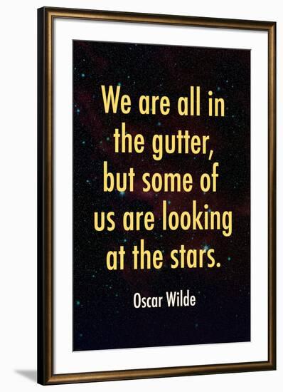 Oscar Wilde Looking at the Stars Quote-null-Framed Art Print