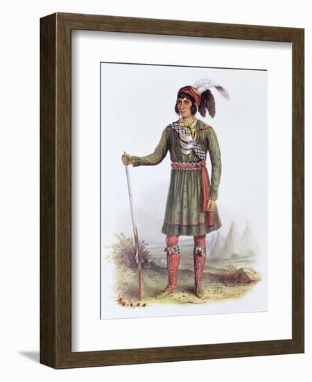 Osceola or Rising Sun, a Seminole Leader, Illustration from the Indian Tribes of North America-George Catlin-Framed Giclee Print