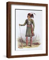 Osceola or Rising Sun, a Seminole Leader, Illustration from the Indian Tribes of North America-George Catlin-Framed Giclee Print