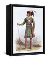 Osceola or Rising Sun, a Seminole Leader, Illustration from the Indian Tribes of North America-George Catlin-Framed Stretched Canvas