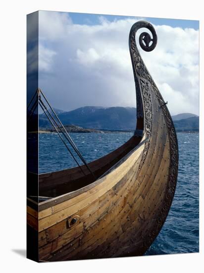 Oseberg Replica Viking Ship, Norway-David Lomax-Stretched Canvas