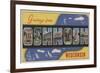 Oshkosh, Wisconsin - Large Letter Scenes-Lantern Press-Framed Premium Giclee Print