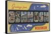 Oshkosh, Wisconsin - Large Letter Scenes-Lantern Press-Framed Stretched Canvas