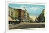 Oshkosh, Wisconsin - Main Street North Scene-Lantern Press-Framed Art Print