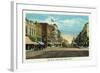 Oshkosh, Wisconsin - Main Street North Scene-Lantern Press-Framed Art Print