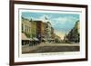 Oshkosh, Wisconsin - Main Street North Scene-Lantern Press-Framed Premium Giclee Print