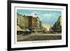 Oshkosh, Wisconsin - Main Street North Scene-Lantern Press-Framed Premium Giclee Print