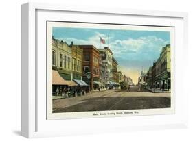 Oshkosh, Wisconsin - Main Street North Scene-Lantern Press-Framed Art Print